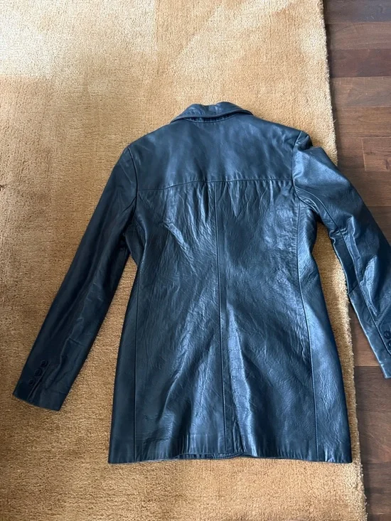 Danier Black Leather Tailored Blazer Jacket - Picture 3 of 3